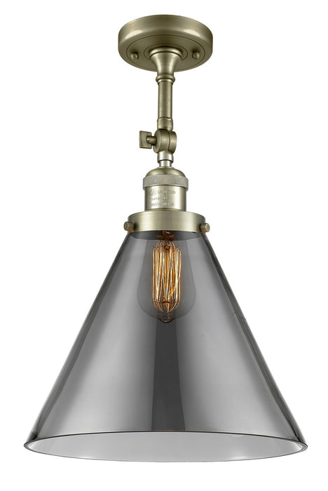 Innovations 201F-AB-G43-L One Light Semi-Flush Mount, Antique Brass
