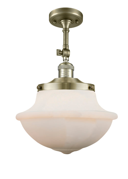 Innovations 201F-AB-G541 One Light Semi-Flush Mount, Antique Brass