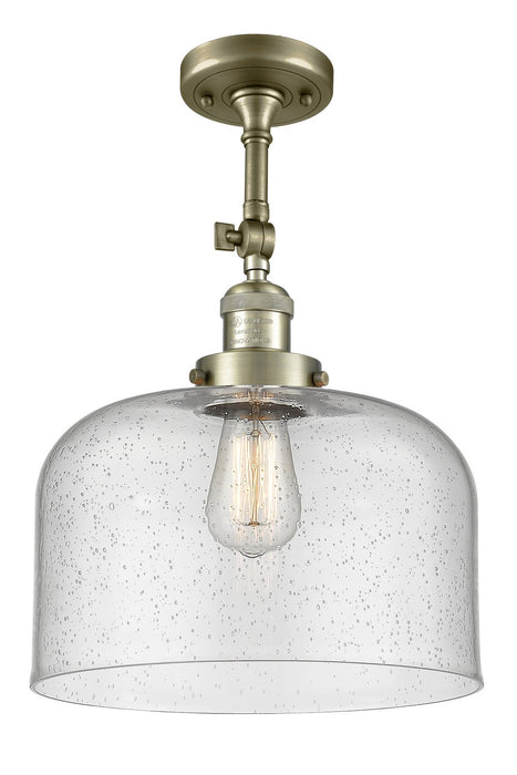 Innovations 201F-AB-G74-L One Light Semi-Flush Mount, Antique Brass