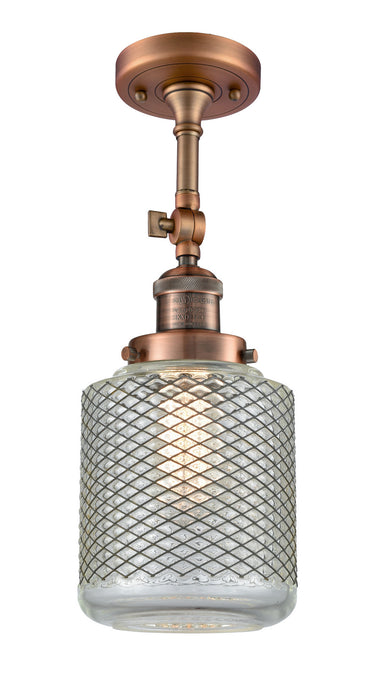 Innovations 201F-AC-G262-LED LED Semi-Flush Mount, Antique Copper