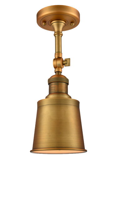 Innovations 201F-BB-M9-BB One Light Semi-Flush Mount, Brushed Brass