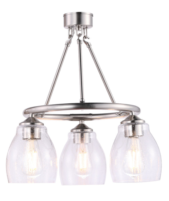 Minka-Lavery 2437-84 Three Light Chandelier, Brushed Nickel