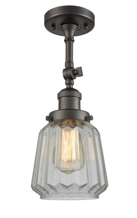 Innovations 201F-OB-G142 One Light Semi-Flush Mount, Oil Rubbed Bronze