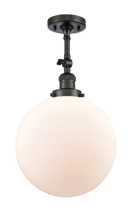 Innovations 201F-OB-G201-12 One Light Semi-Flush Mount, Oil Rubbed Bronze