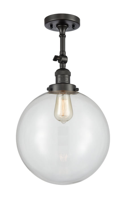 Innovations 201F-OB-G202-12 One Light Semi-Flush Mount, Oil Rubbed Bronze