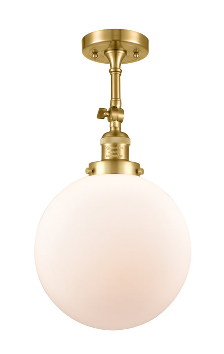 Innovations 201F-SG-G201-10 One Light Semi-Flush Mount, Satin Gold