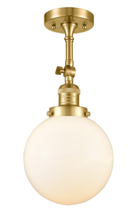 Innovations 201F-SG-G201-8-LED LED Semi-Flush Mount, Satin Gold