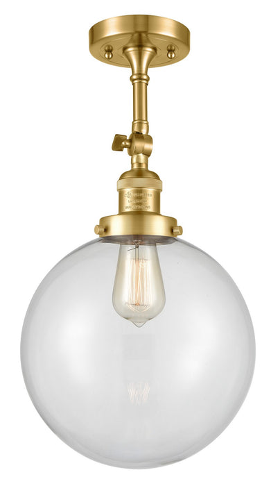 Innovations 201F-SG-G202-10-LED LED Semi-Flush Mount, Satin Gold