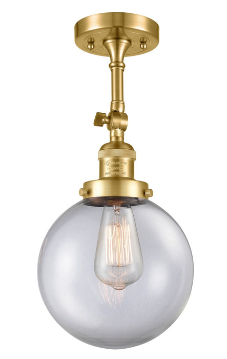 Innovations 201F-SG-G202-8-LED LED Semi-Flush Mount, Satin Gold