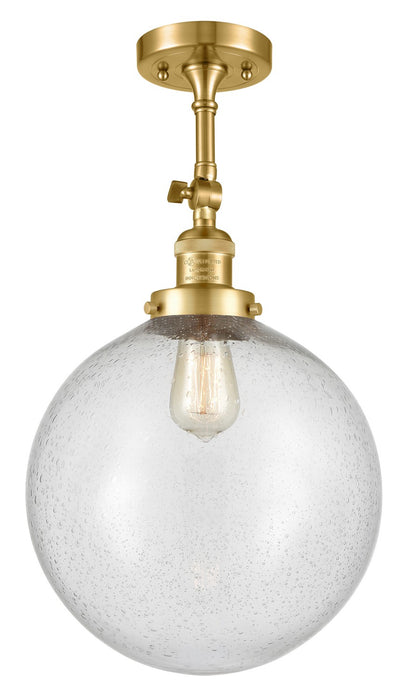 Innovations 201F-SG-G204-12-LED LED Semi-Flush Mount, Satin Gold