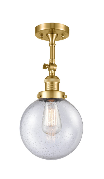 Innovations 201F-SG-G204-8 One Light Semi-Flush Mount, Satin Gold