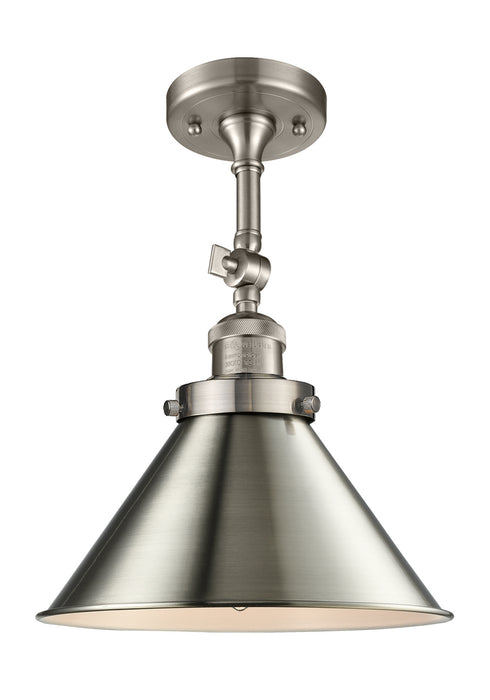 Innovations 201F-SN-M10-SN One Light Semi-Flush Mount, Brushed Satin Nickel