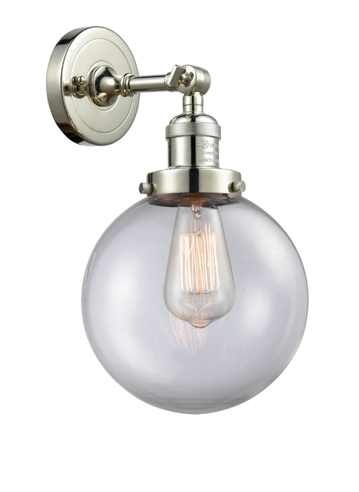 Innovations 203-PN-G202-8 One Light Wall Sconce, Polished Nickel