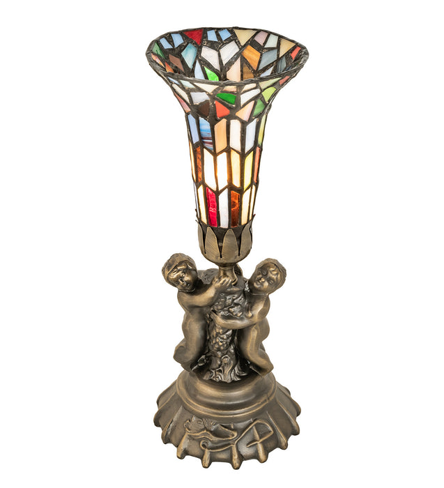 Meyda Tiffany 225851 One Light Mini Lamp, Antique Brass