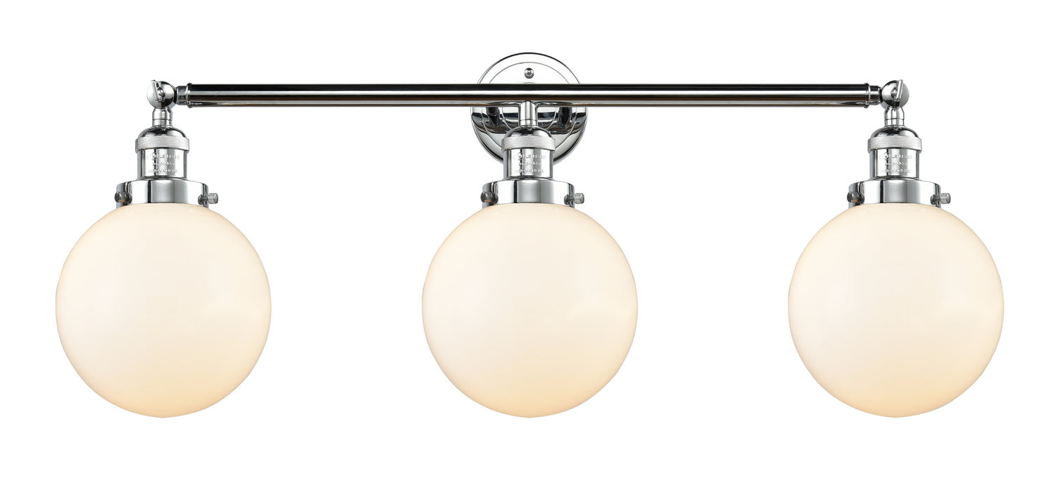 Innovations 205-PC-G201-8 Three Light Bath Vanity, Polished Chrome