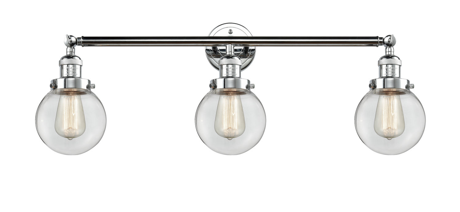 Innovations 205-PC-G202-6 Three Light Bath Vanity, Polished Chrome