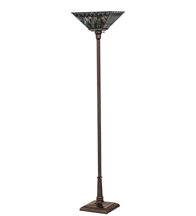 Meyda Tiffany 251412 One Light Torchiere, Mahogany Bronze