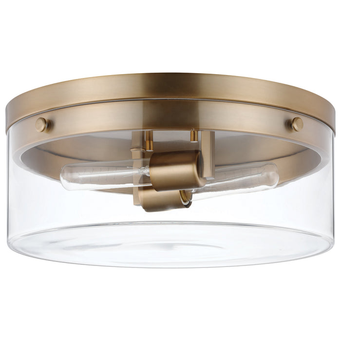 Nuvo Lighting 60-7536 Two Light Flush Mount, Burnished Brass