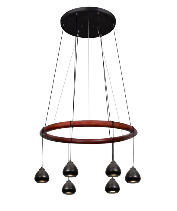 Besa CIRQUE-12V-BK Six Light Pendant, Black