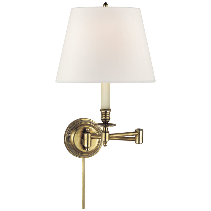 Visual Comfort Signature S 2010HAB-L One Light Swing Arm Wall Sconce, Hand-Rubbed Antique Brass