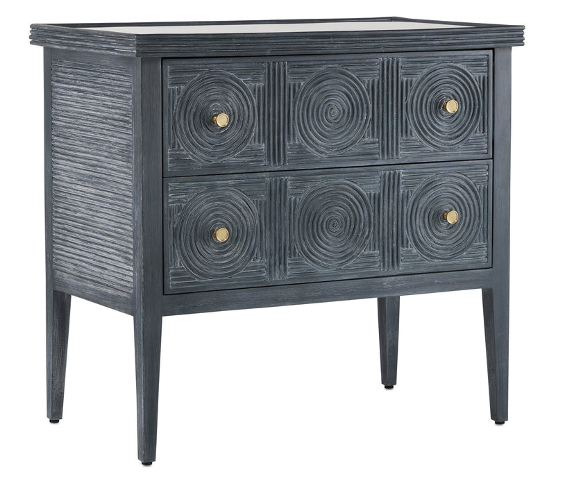 Currey and Company 3000-0217 Chest, Vintage Navy