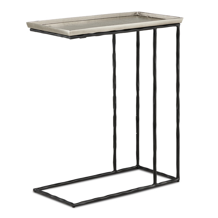 Currey and Company 4000-0134 Table, Nickel/Black