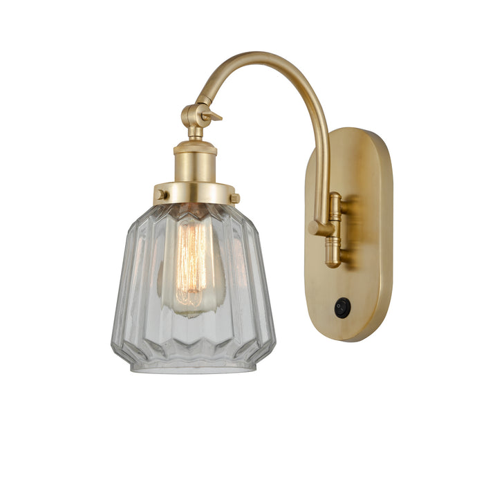 Innovations 918-1W-SG-G142 One Light Wall Sconce, Satin Gold