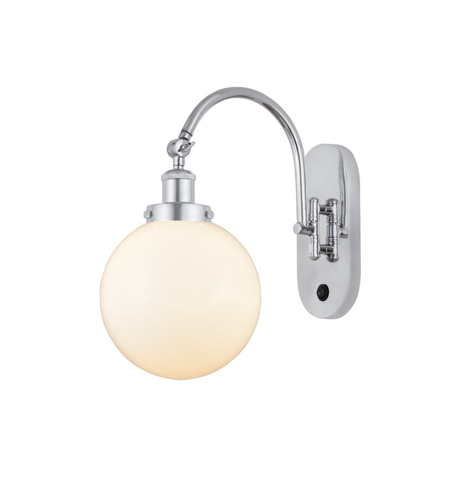 Innovations 918-1W-PC-G201-8 One Light Wall Sconce, Polished Chrome