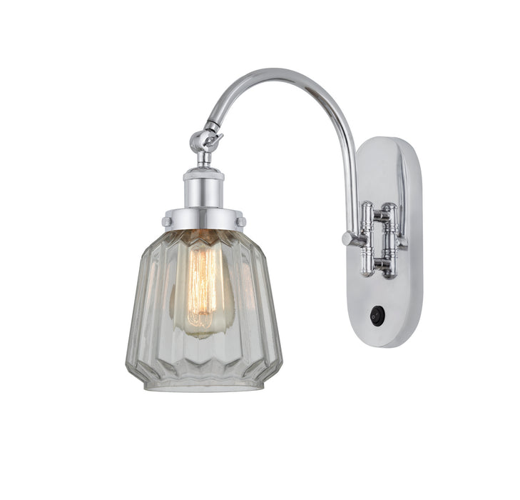 Innovations 918-1W-PC-G142 One Light Wall Sconce, Polished Chrome