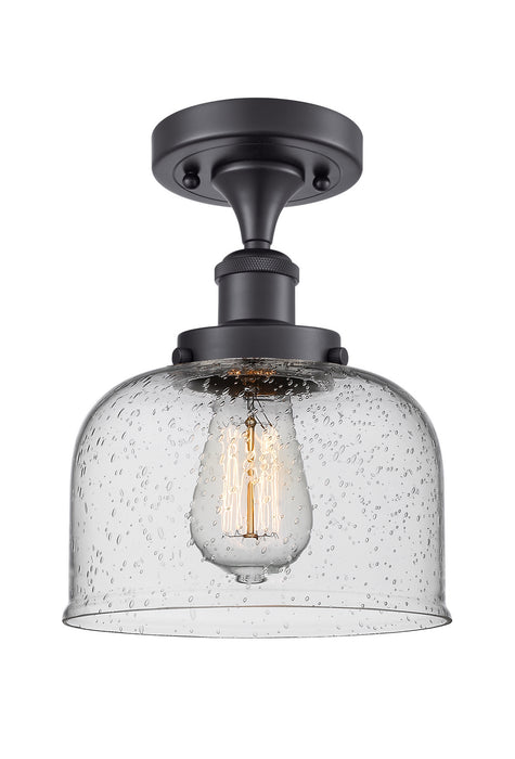 Innovations 916-1C-BK-G74 One Light Semi-Flush Mount, Matte Black