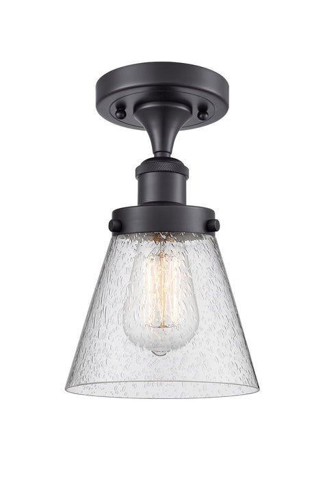 Innovations 916-1C-BK-G64 One Light Semi-Flush Mount, Matte Black