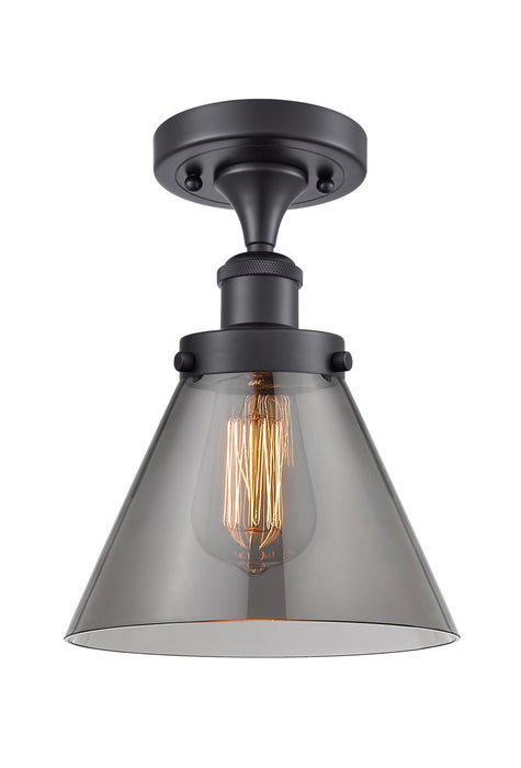 Innovations 916-1C-BK-G43 One Light Semi-Flush Mount, Matte Black
