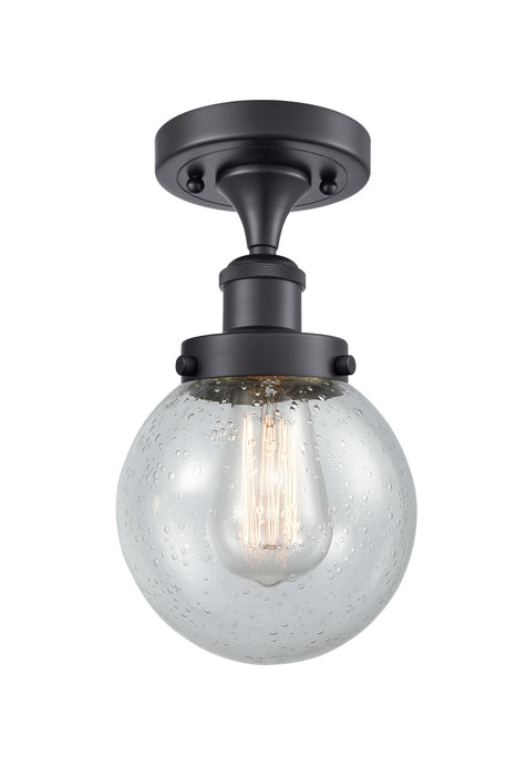Innovations 916-1C-BK-G204-6 One Light Semi-Flush Mount, Matte Black