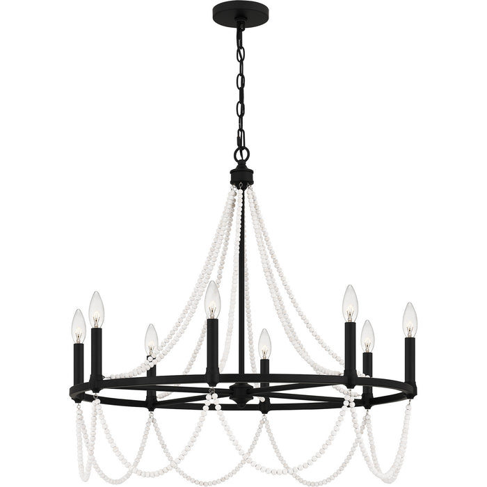 Quoizel BGA5030MBK Eight Light Chandelier, Matte Black