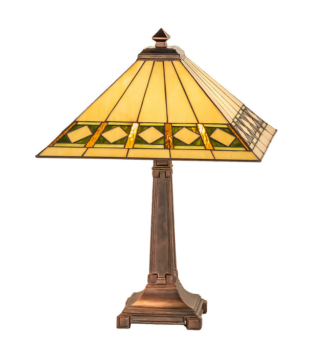 Meyda Tiffany 17382 Two Light Table Lamp, Mahogany Bronze