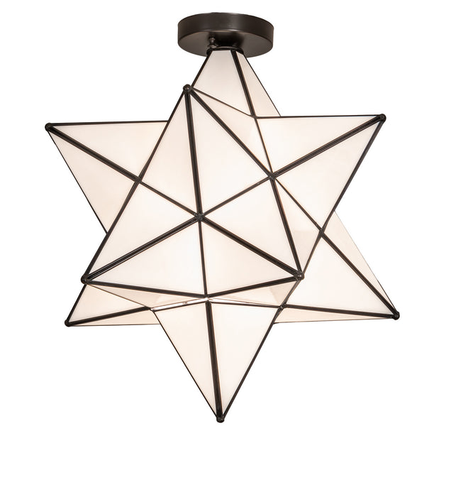 Meyda Tiffany 239498 One Light Flushmount, Craftsman Brown