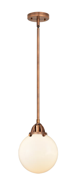 Innovations 288-1S-AC-G201-8 One Light Mini Pendant, Antique Copper