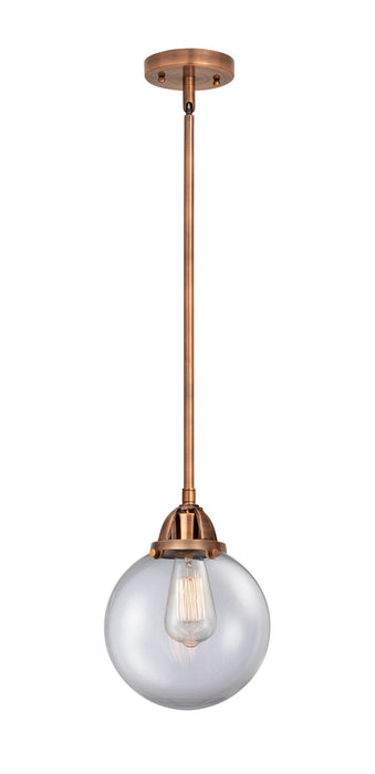 Innovations 288-1S-AC-G202-8 One Light Mini Pendant, Antique Copper