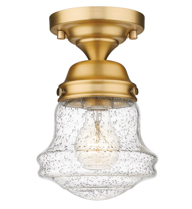 Z-Lite 736F1-HBR One Light Flush Mount, Heritage Brass