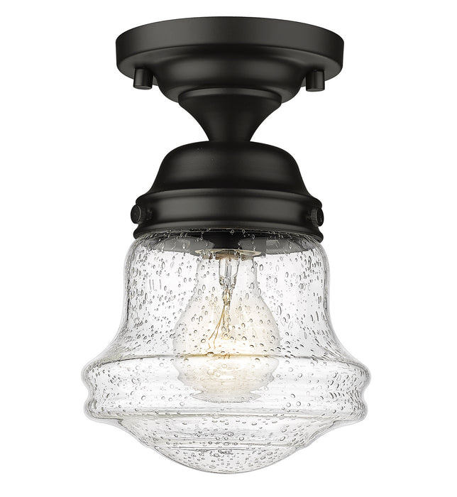 Z-Lite 736F1-MB One Light Flush Mount, Matte Black
