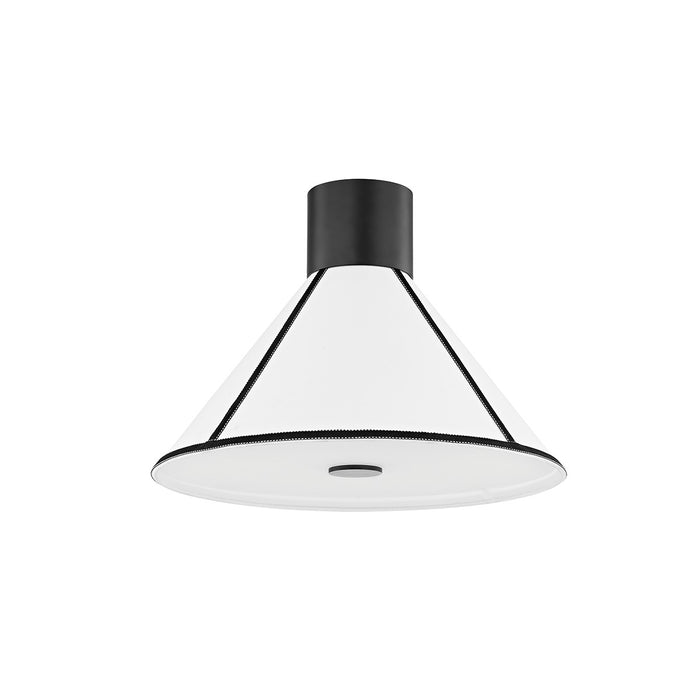 Troy Lighting C8718-SBK One Light Semi Flush Mount, Soft Black
