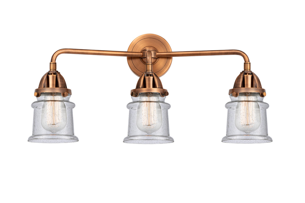 Innovations 288-3W-AC-G184S Three Light Bath Vanity, Antique Copper
