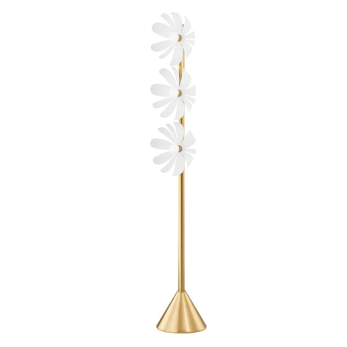 Mitzi HL698403-AGB/TWH Three Light Floor Lamp, Aged Brass/Textured White