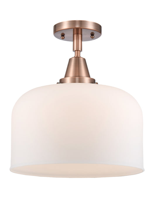 Innovations 447-1C-AC-G71-L One Light Flush Mount, Antique Copper