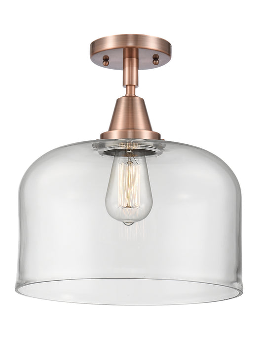 Innovations 447-1C-AC-G72-L One Light Flush Mount, Antique Copper