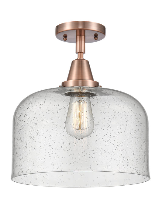 Innovations 447-1C-AC-G74-L-LED LED Flush Mount, Antique Copper