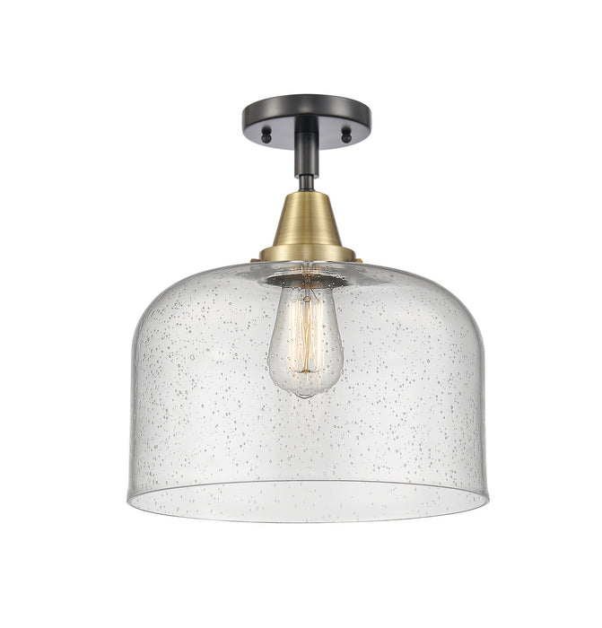 Innovations 447-1C-BAB-G74-L One Light Flush Mount, Black Antique Brass