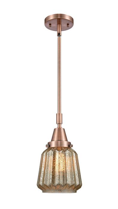 Innovations 447-1S-AC-G146 One Light Mini Pendant, Antique Copper