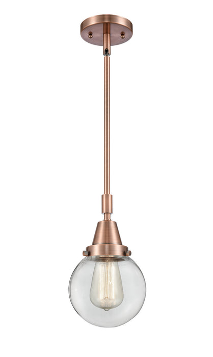 Innovations 447-1S-AC-G202-6 One Light Mini Pendant, Antique Copper