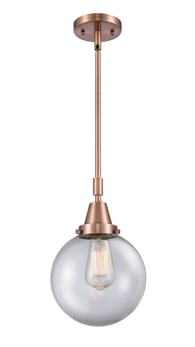 Innovations 447-1S-AC-G202-8 One Light Mini Pendant, Antique Copper